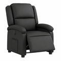 Fauteuil relax, réglable, en cuir, coloris noir, pour le salon