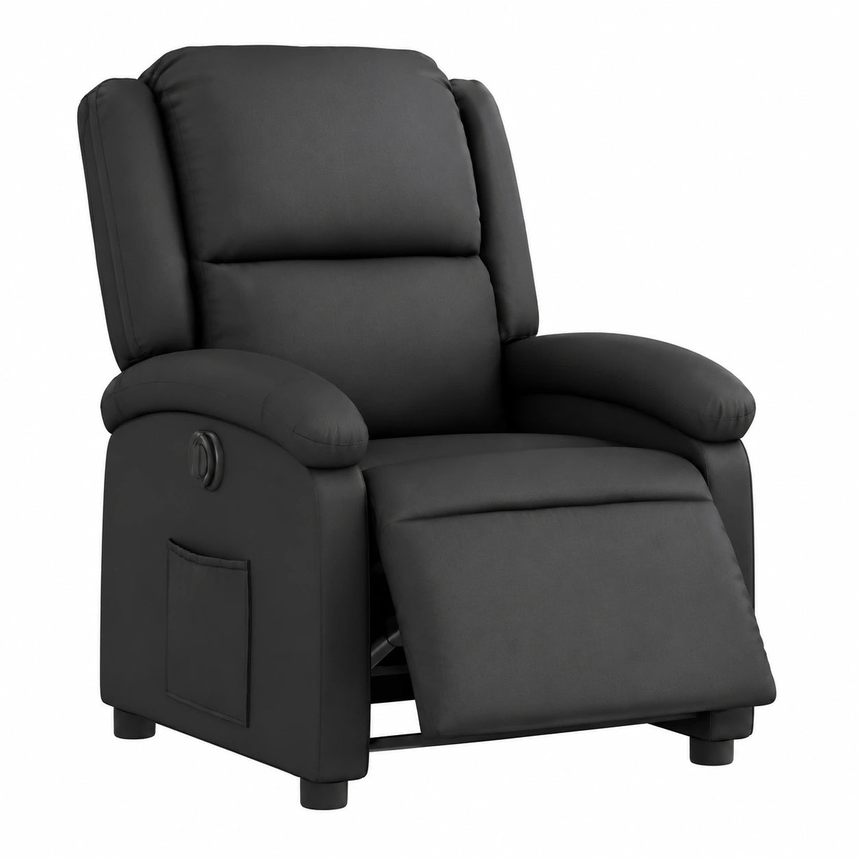 Fauteuil relax, réglable, en cuir, coloris noir, pour le salon