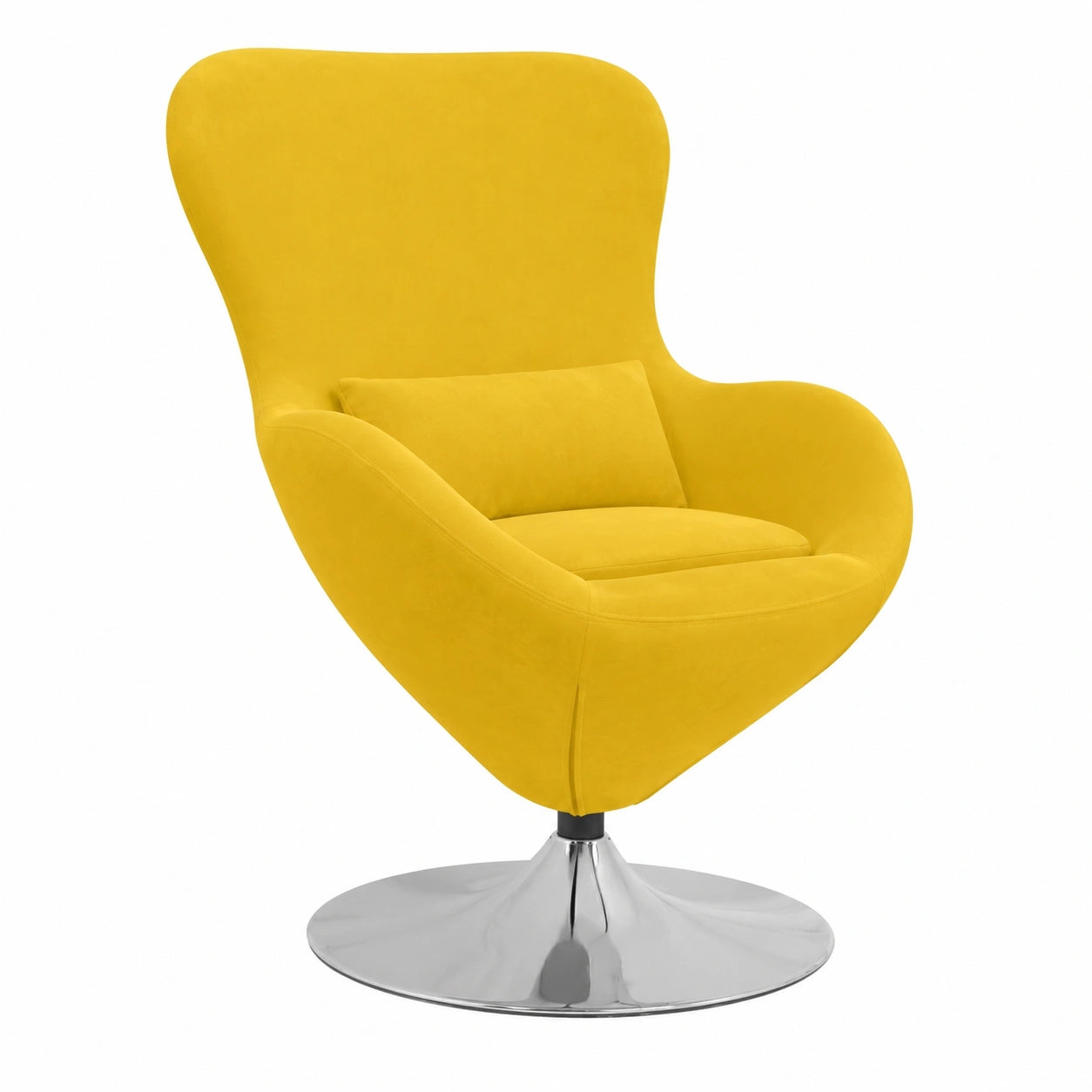 Fauteuil, en velours, pivotant, coloris jaune, pour le salon ou la chambre