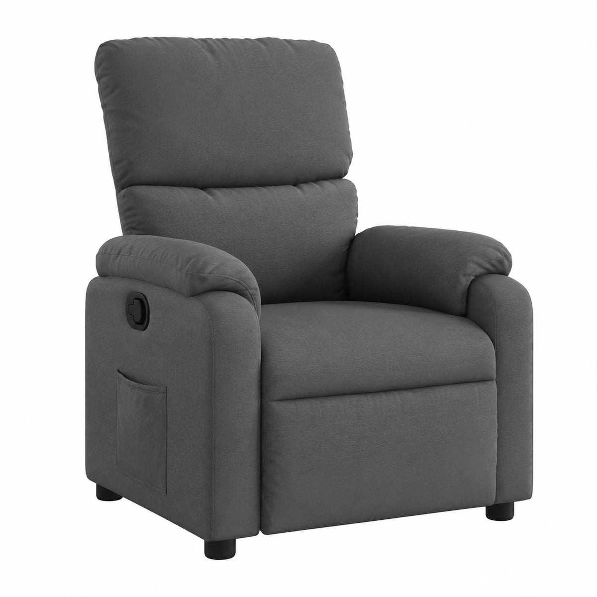 Fauteuil relax, en tissu, coloris gris, pour le salon