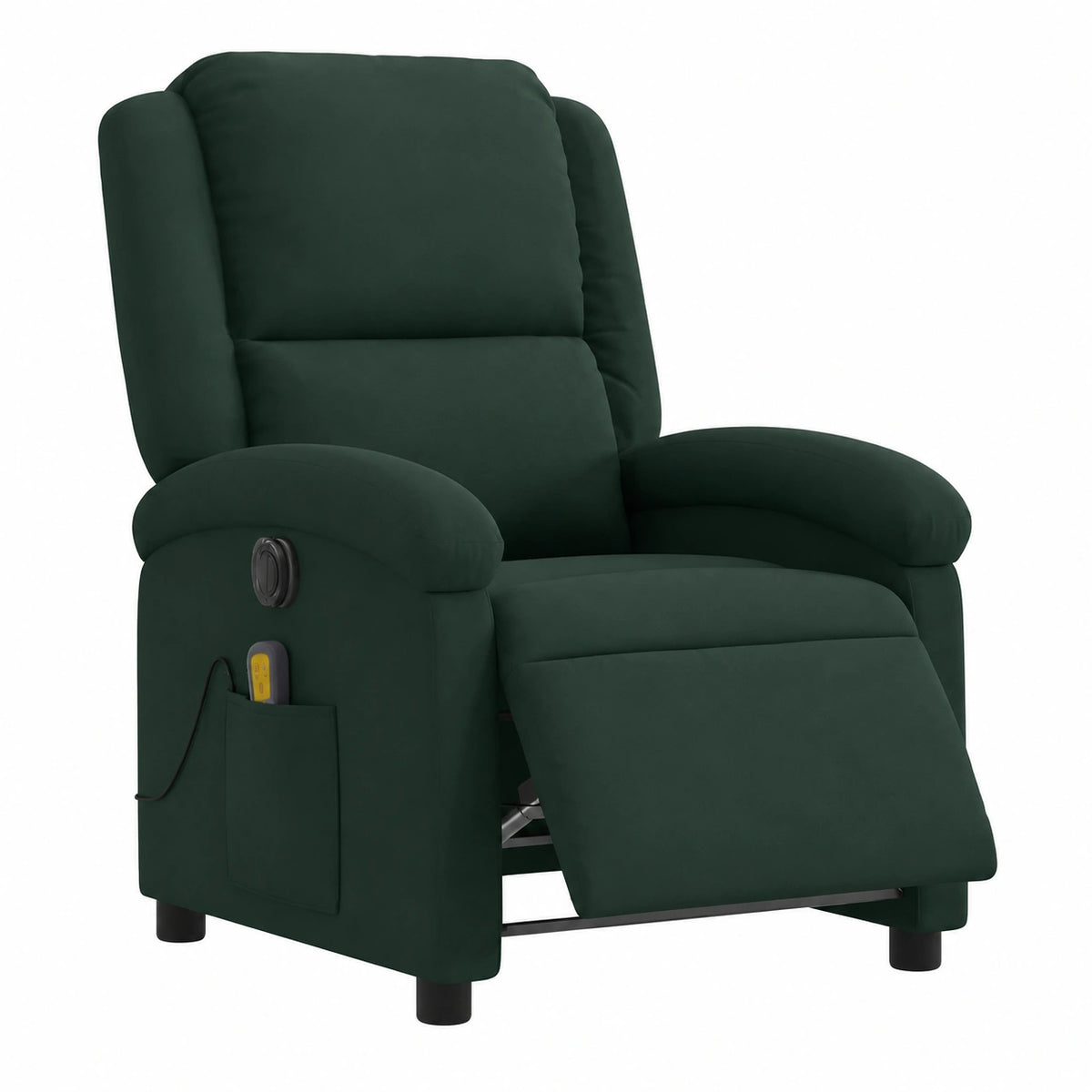 Fauteuil relax, réglable, en velours, coloris vert, pour le salon