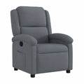 Fauteuil relax, en velours, rembourré, coloris gris, pour le salon
