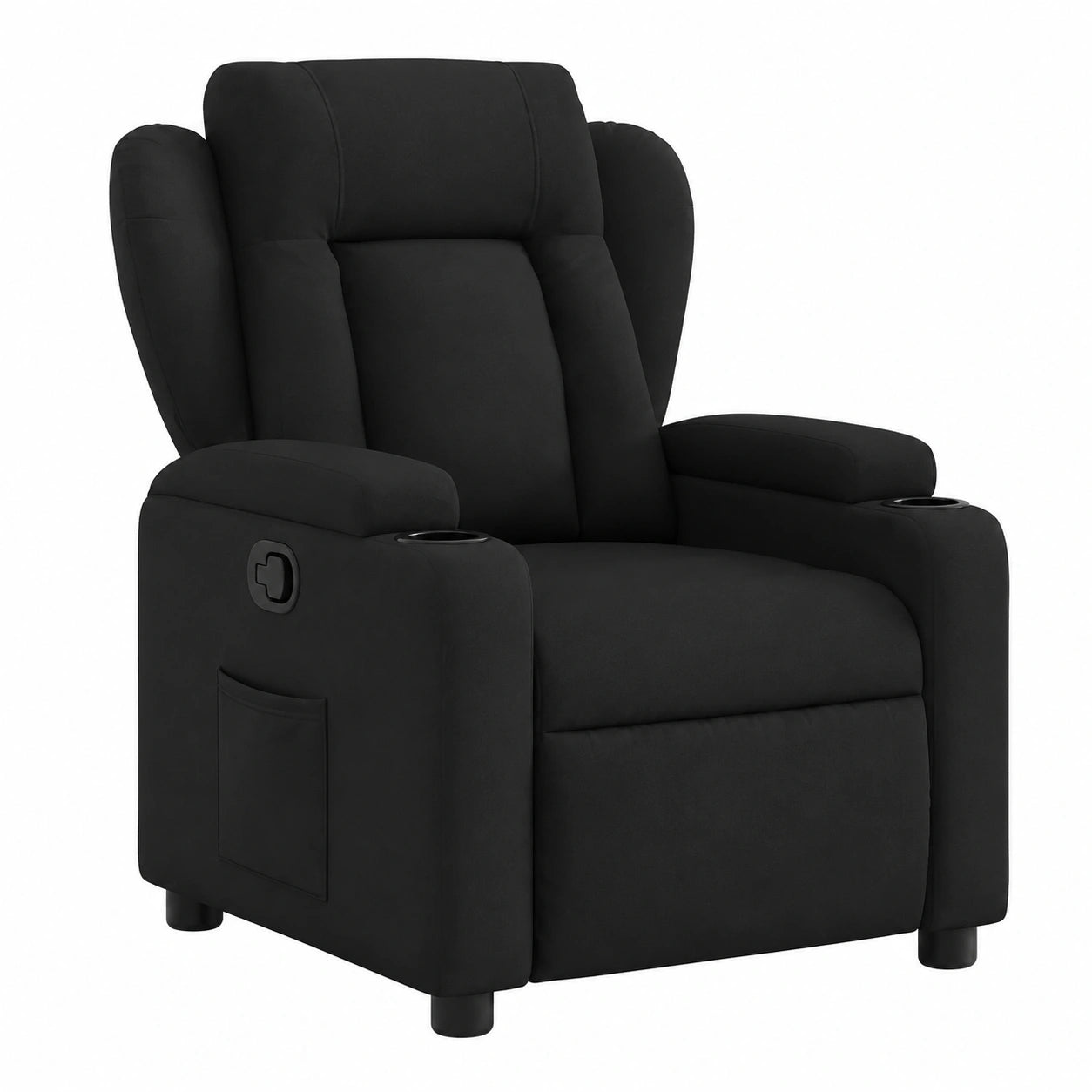 Fauteuil relax, en tissu, coloris noir, pour le salon