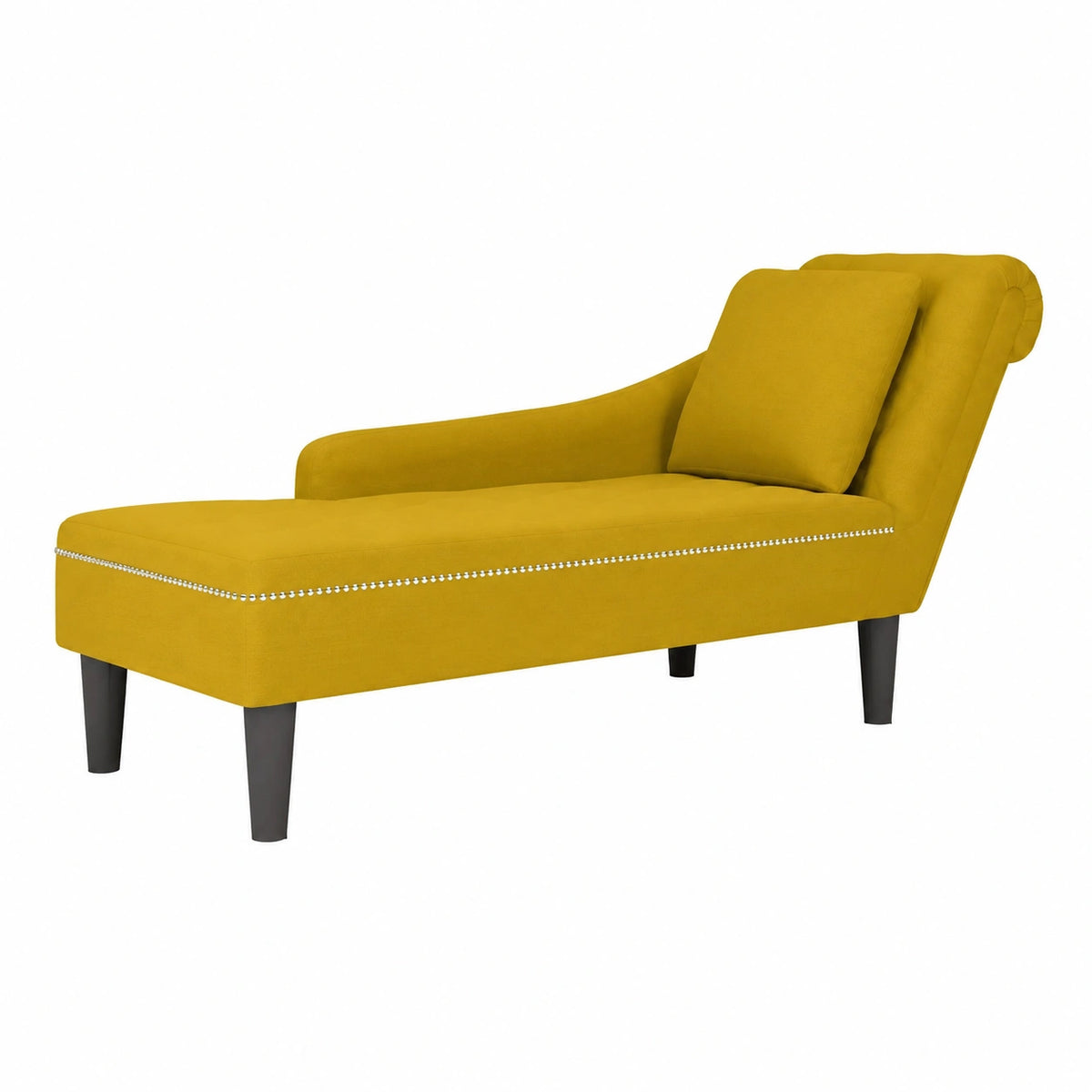 Fauteuil, en velours, rembourré, coloris jaune, pour le salon ou la chambre