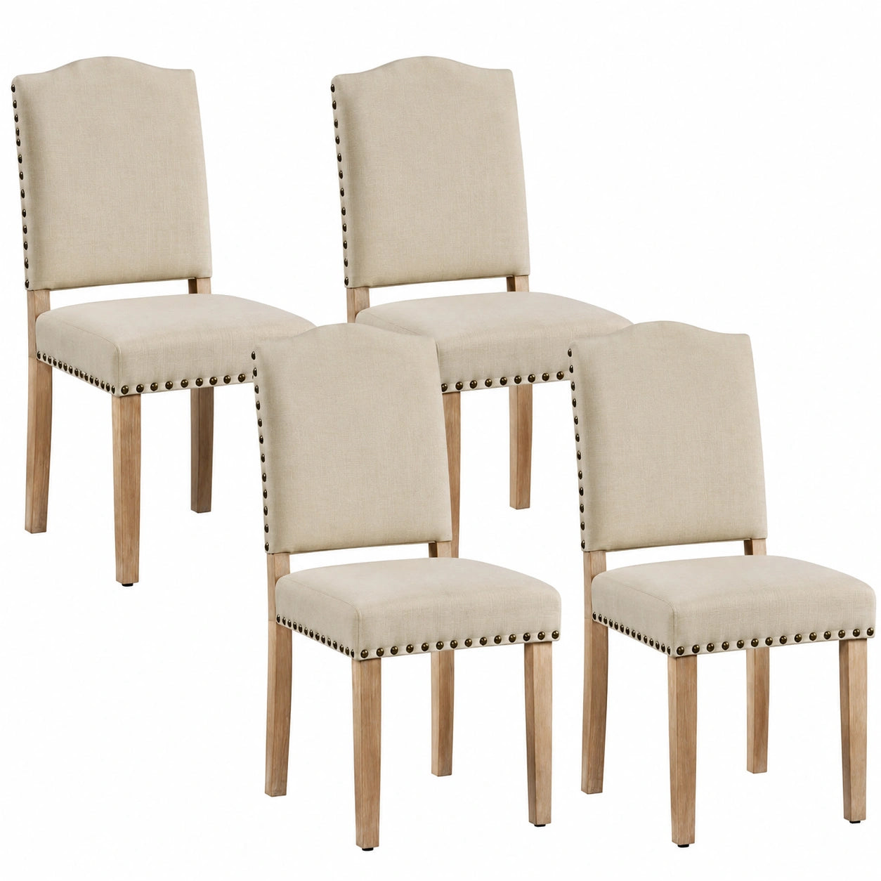 Fauteuil, rembourré, en bois massif, coloris beige, pour le salon ou la chambre