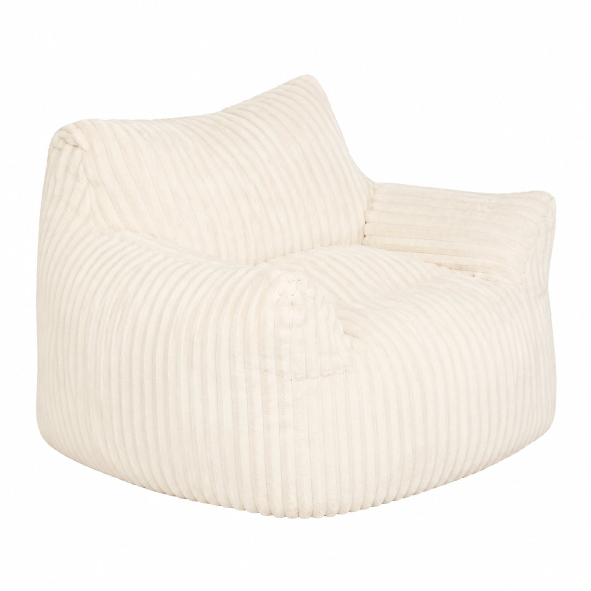 Fauteuil, en velours côtelé, coloris blanc, pour le salon ou la chambre