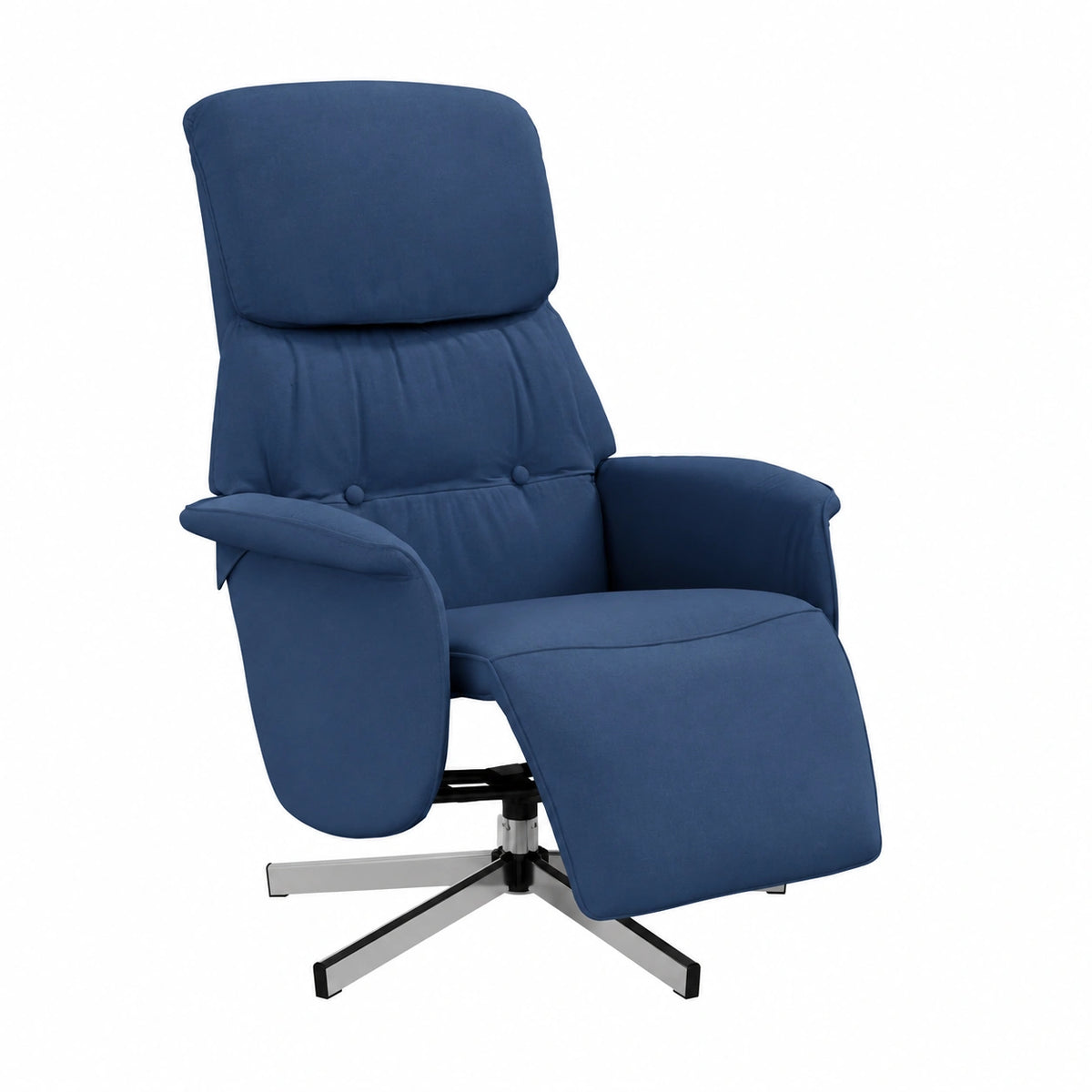 Fauteuil relax, en tissu, coloris bleu, pour le salon