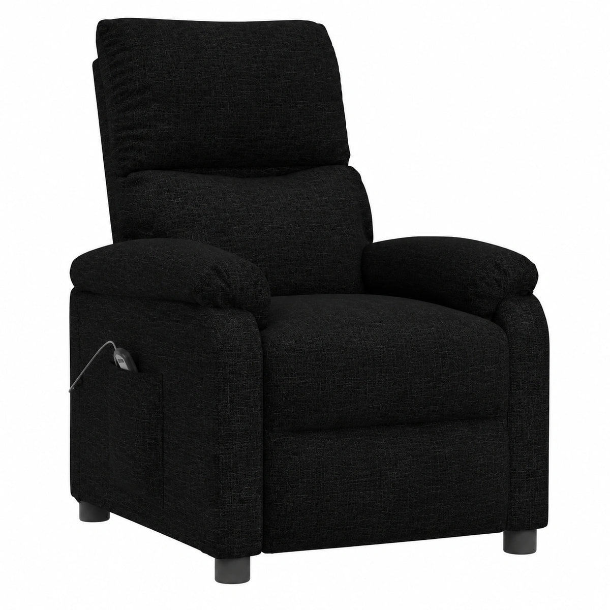 Fauteuil relax, en tissu, coloris noir, pour le salon