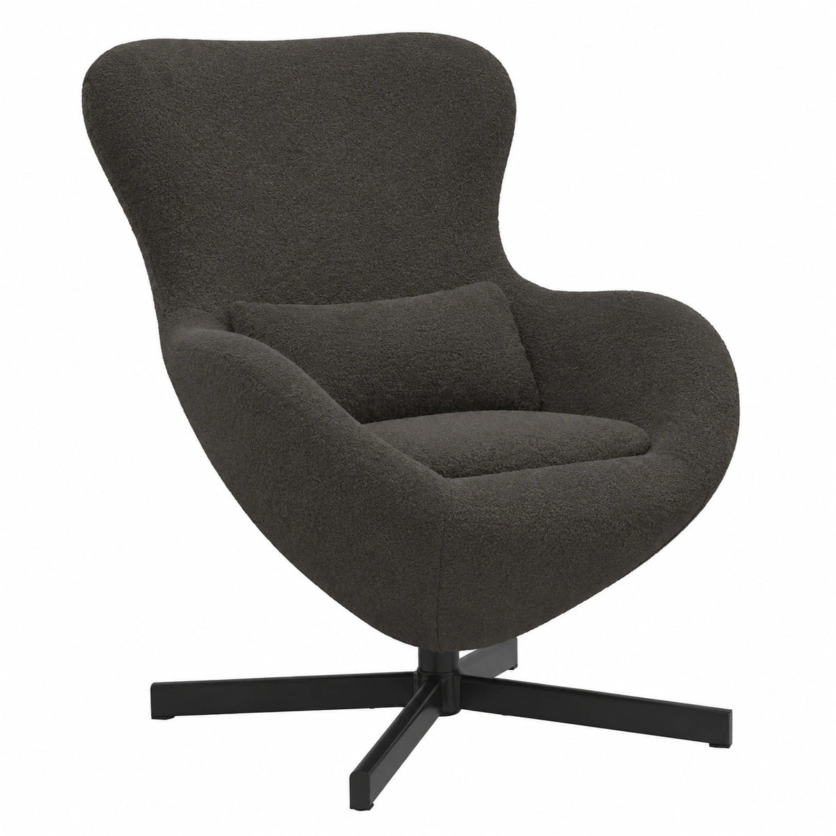 Fauteuil, pivotant, réglable, en tissu, coloris gris, 63 x 73 x 90 cm, pour le salon ou la chambre