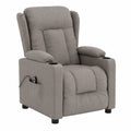 Fauteuil relax, en tissu, coloris taupe, pour le salon