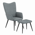 Fauteuil relax, rembourré, en acier et tissu, 61 x 70 x 96,5 cm, coloris gris, pour le salon