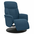 Fauteuil relax, en velours, coloris bleu, pour le salon