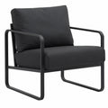 Fauteuil relax, rembourré, en métal et tissu, coloris noir, pour le salon