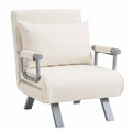 Canapé convertible, en métal, 1 place, coloris blanc, pour le salon ou la chambre d’amis