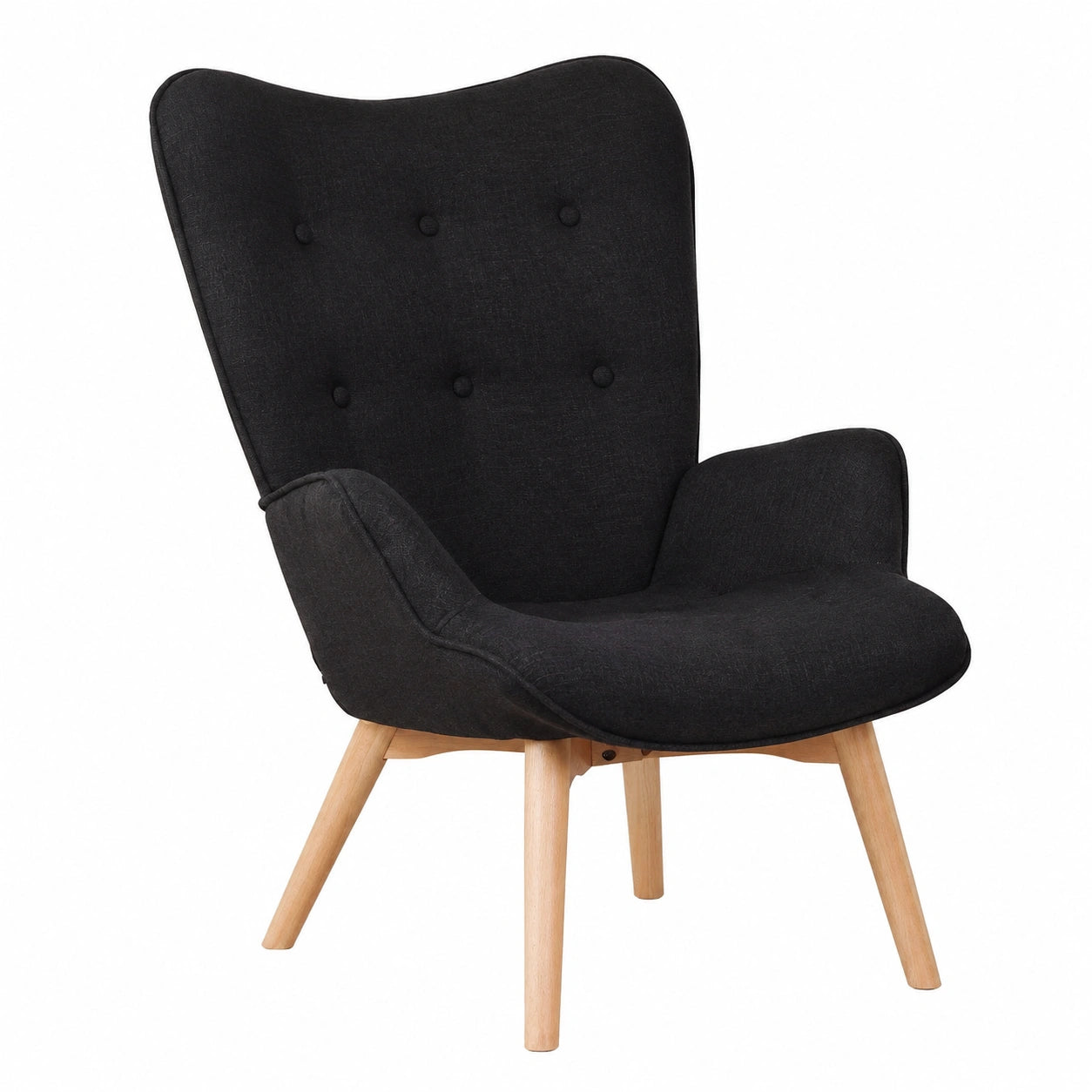 Fauteuil, en tissu, coloris noir, pour le salon ou la chambre