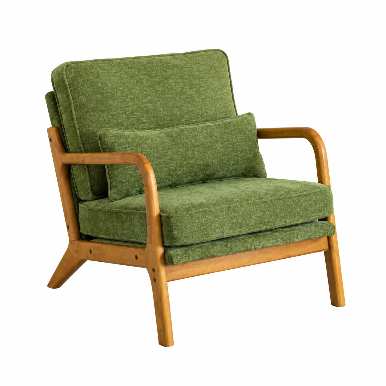 Fauteuil, en velours côtelé, 65 x 80 x 78 cm, coloris vert, pour le salon ou la chambre