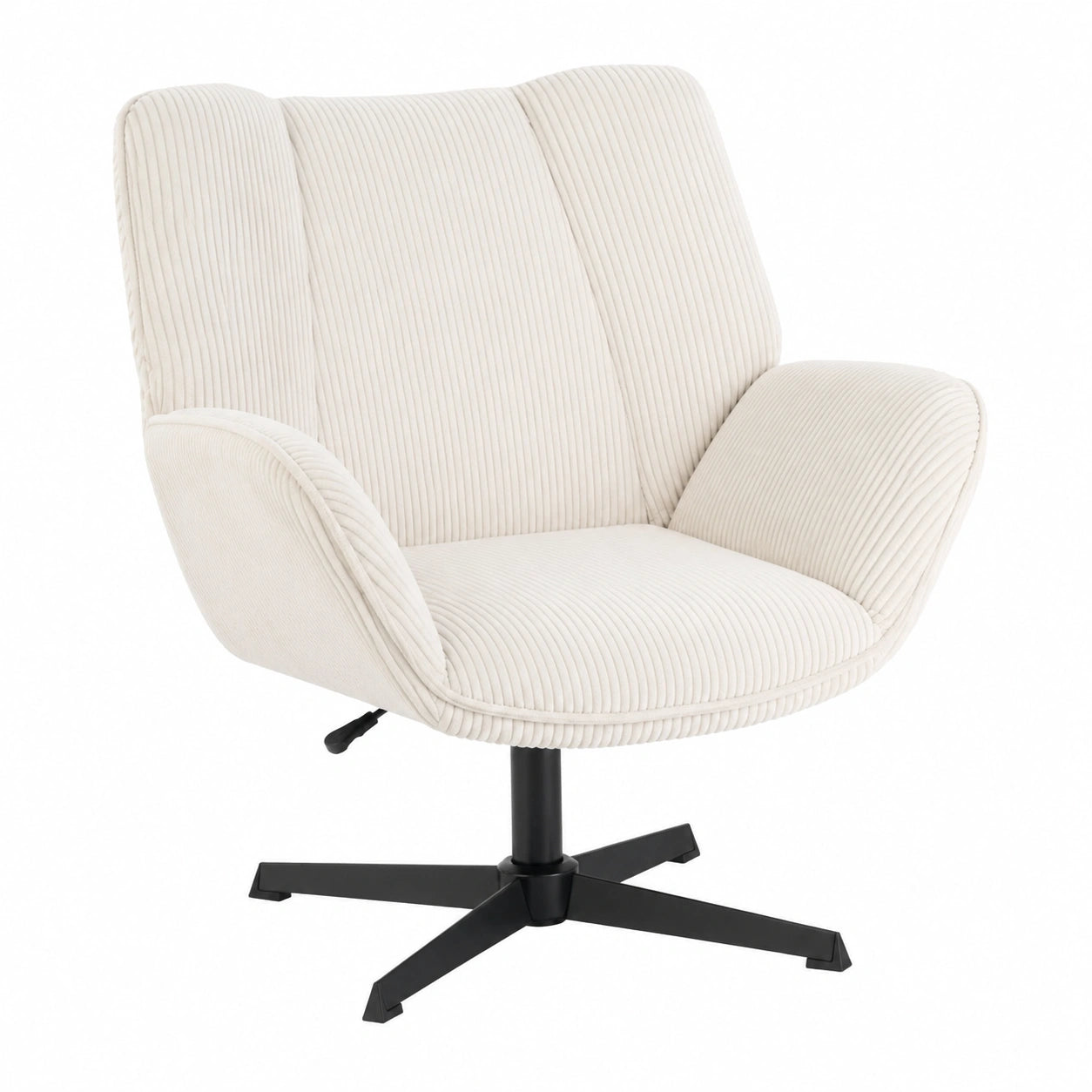 Bureau, pivotant, sur roulettes, en velours côtelé, coloris beige, pour l’espace de travail