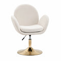 Coiffeuse, pivotant, réglable, rembourré, en métal et velours, coloris beige, pour la chambre