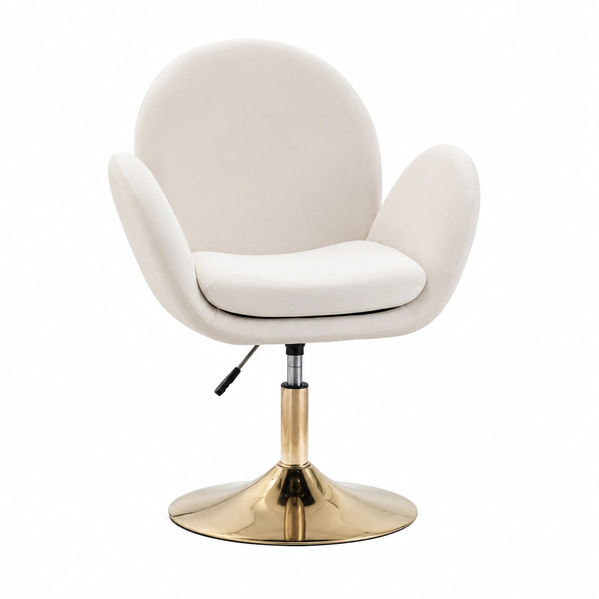 Coiffeuse, pivotant, réglable, rembourré, en métal et velours, coloris beige, pour la chambre