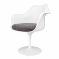Fauteuil, pivotant, coloris blanc et gris, pour le salon ou la chambre