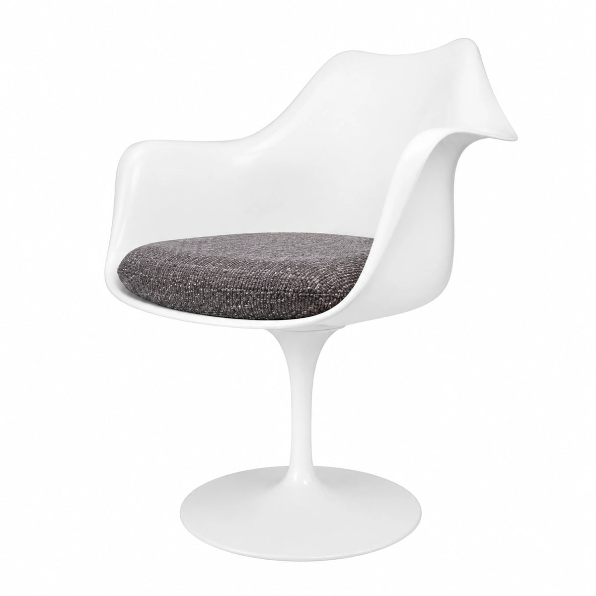 Fauteuil, pivotant, coloris blanc et gris, pour le salon ou la chambre