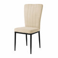 Table, rembourré, en métal et velours, coloris beige, pour les espaces de vie