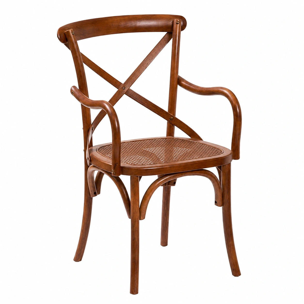 Fauteuil, en bois massif et résine tressée, 52 x 45 x 90 cm, pour le salon ou la chambre