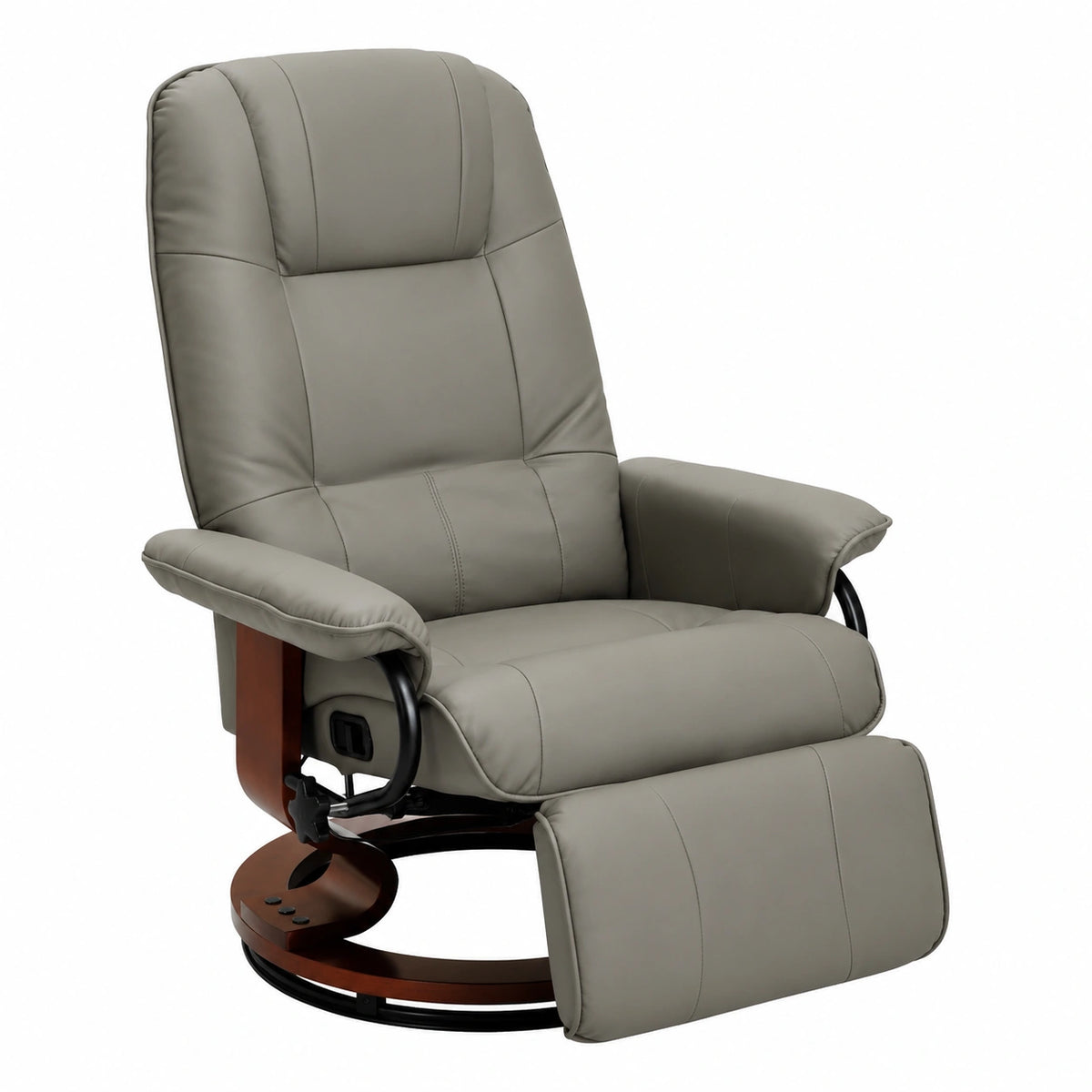 Fauteuil relax, pivotant, réglable, coloris gris, pour le salon