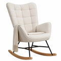 Fauteuil, en métal et tissu, 66 x 84 x 97 cm, coloris beige, pour le salon ou la chambre