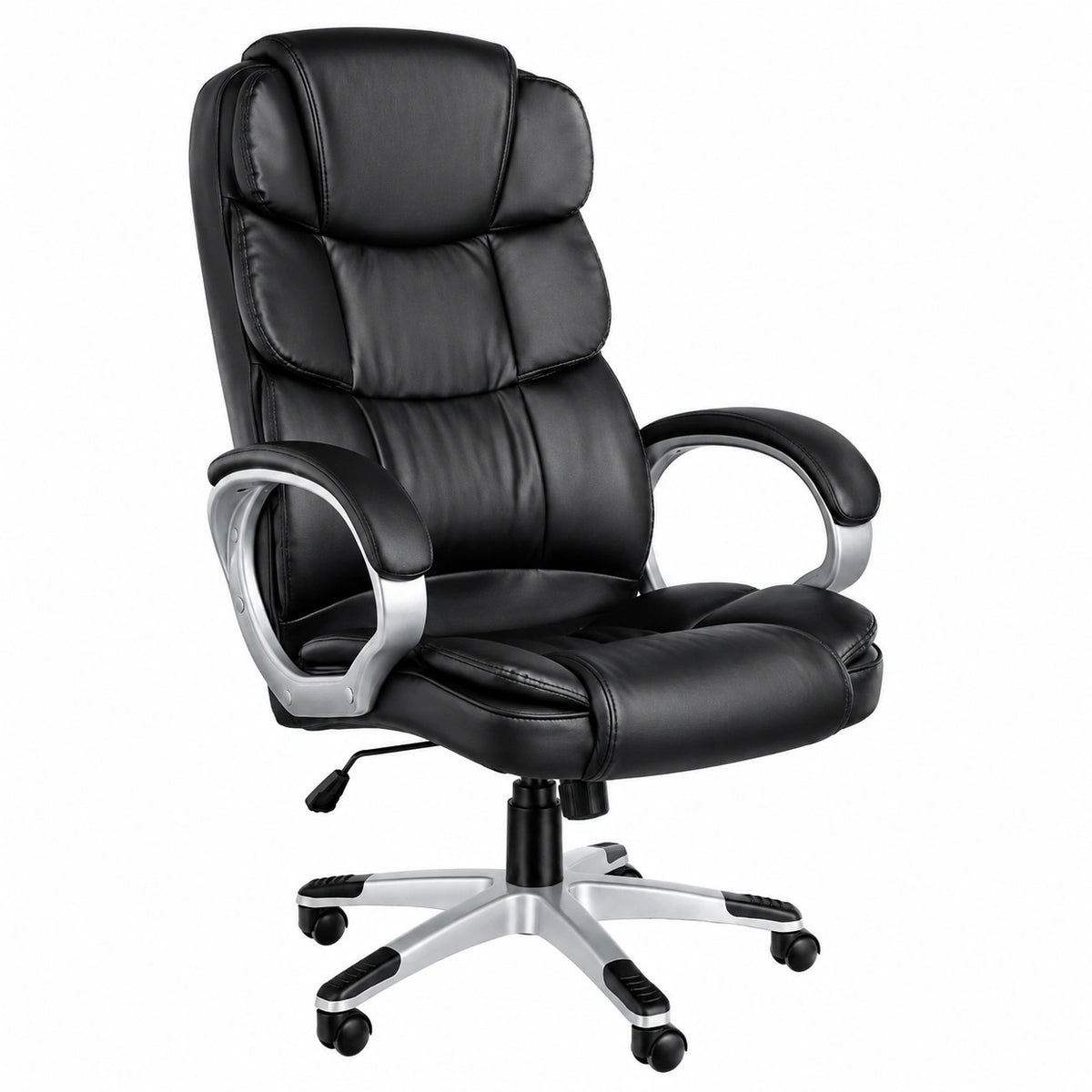 Bureau, pivotant, rembourré, sur roulettes, coloris noir, pour l’espace de travail