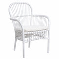 Fauteuil, en résine tressée, coloris blanc, pour le salon ou la chambre