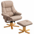 Fauteuil relax, pivotant, rembourré, en bois massif, coloris marron, pour le salon