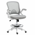 Bureau, pliable, pivotant, réglable, coloris blanc et gris, pour l’espace de travail